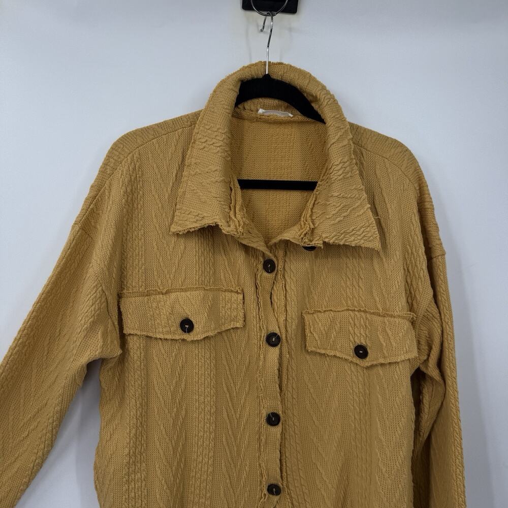 Bucketlist Button Up Shacket Cableknit Oversized … - image 3